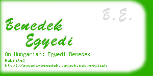 benedek egyedi business card